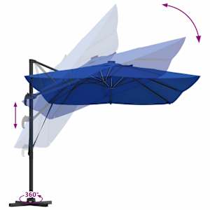 Slunečník 352 x 251 x 265 cm Polyester a hliník Azurblau - obrázek 13