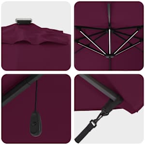 Slunečník se zámkem Bordeaux červená 352 x 251 x 265 cm - obrázek 9