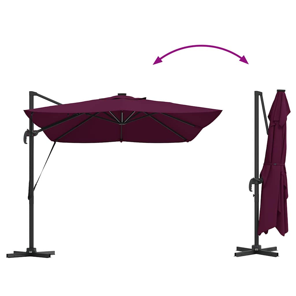 Slunečník se zámkem Bordeaux červená 352 x 251 x 265 cm - obrázek 14