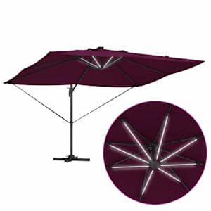Slunečník se zámkem Bordeaux červená 352 x 251 x 265 cm - obrázek 12