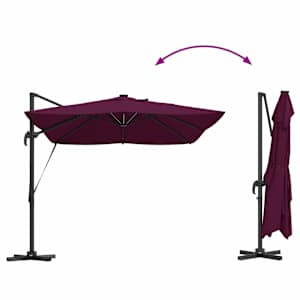 Slunečník se zámkem Bordeaux červená 352 x 251 x 265 cm - obrázek 14