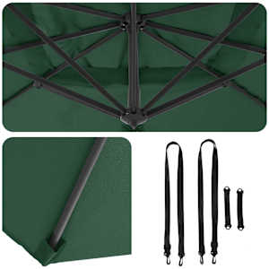 Roma Parasol Zelená 286 x 284 x 265 cm Hliník a polyester - obrázek 10