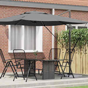 Roma Parasol Antracit 286 x 284 x 265 cm Hliník a polyester - obrázek 1