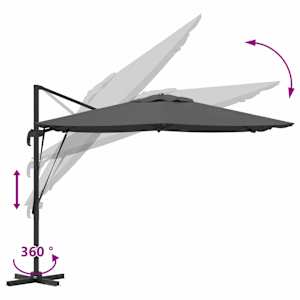 Roma Parasol Antracit 286 x 284 x 265 cm Hliník a polyester - obrázek 11
