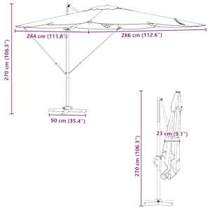 Roma Parasol Černá 286 x 284 x 265 cm Hliník a polyester - obrázek 13