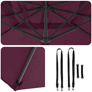 Roma Parasol Červená 286 x 284 x 265 cm Hliník a polyester - obrázek 10