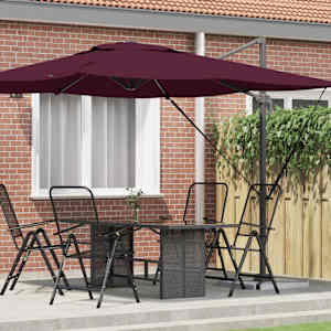Roma Parasol Červená 286 x 284 x 265 cm Hliník a polyester - obrázek 1
