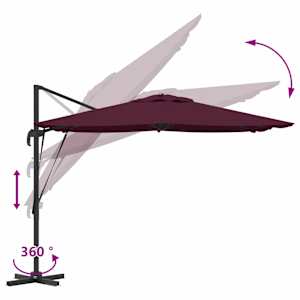 Roma Parasol Červená 286 x 284 x 265 cm Hliník a polyester - obrázek 11