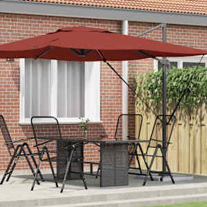 Roma Parasol Červená 286 x 284 x 265 cm Hliník a polyester - obrázek 1