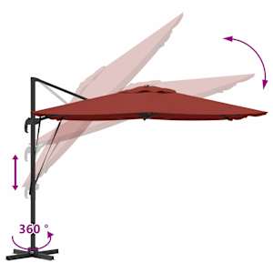 Roma Parasol Červená 286 x 284 x 265 cm Hliník a polyester - obrázek 11