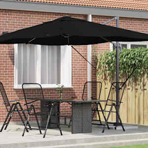 Senčnik Črna 351 x 250 x 260 cm Poliester in aluminij