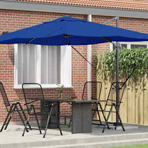 Slunečník 351 x 250 x 260 cm Polyester a hliník Azurblau - obrázek 1