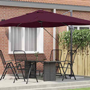 Slunečník Bordeaux červená 351 x 250 x 260 cm - obrázek 1