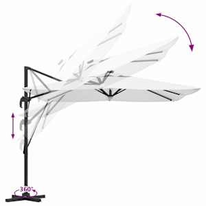Roma Parasol Béžová 286 x 284 x 270 cm Hliník a polyester - obrázek 13
