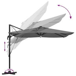 Roma Parasol Antracit 286 x 284 x 270 cm Hliník a polyester - obrázek 13