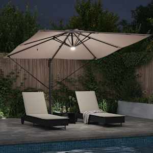 Roma Parasol Taupe 286 x 284 x 270 cm Hliník a polyester - obrázek 4
