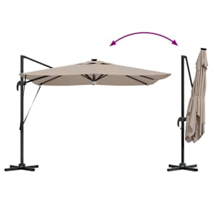 Roma Parasol Taupe 286 x 284 x 270 cm Hliník a polyester - obrázek 14