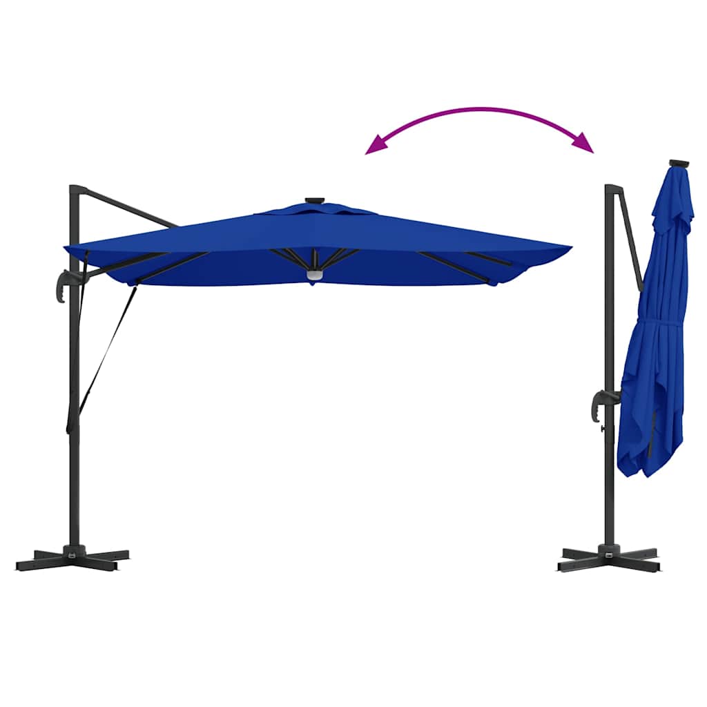 Cantilever Roma Parasol met LEDs in Azuurblauw, 286 x 285 x 270 cm van Aluminium image 13