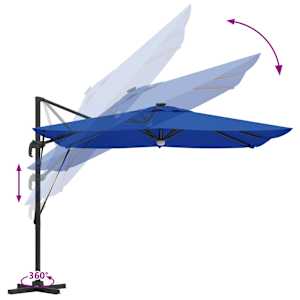 Roma Parasol Modrá 286 x 284 x 270 cm Hliník a polyester - obrázek 13