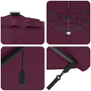 Roma Parasol Červená 286 x 284 x 270 cm Hliník a polyester - obrázek 9