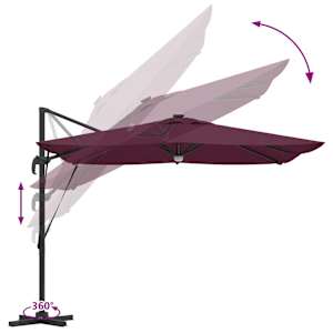 Roma Parasol Červená 286 x 284 x 270 cm Hliník a polyester - obrázek 13