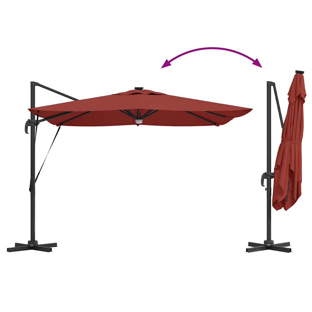 Roma Parasol Rood 286 x 284 x 270 cm Aluminium en Polyester image 13