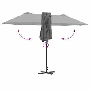 Zahradní slunečník Antracit 370 x 197 x 239 cm - obrázek 10