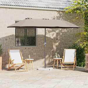 Zahradní slunečník Taupe 370 x 197 x 239 cm Polyester a hliník - obrázek 1