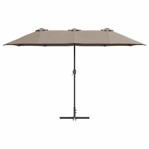 Zahradní slunečník Taupe 370 x 197 x 239 cm Polyester a hliník - obrázek 5