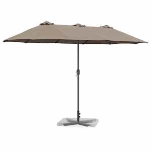 Zahradní slunečník Taupe 370 x 197 x 239 cm Polyester a hliník - obrázek 3