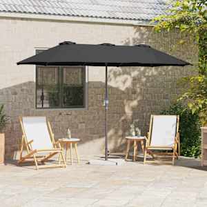 Zahradní slunečník Černá 370 x 197 x 239 cm Polyester a hliník - obrázek 1