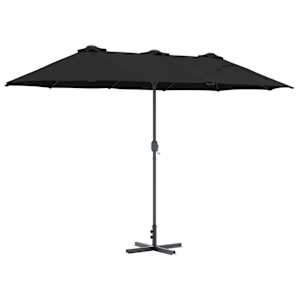 Zahradní slunečník Černá 370 x 197 x 239 cm Polyester a hliník - obrázek 8