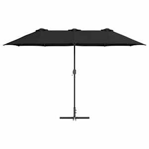 Zahradní slunečník Černá 370 x 197 x 239 cm Polyester a hliník - obrázek 5