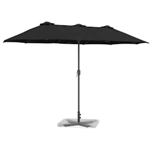 Zahradní slunečník Černá 370 x 197 x 239 cm Polyester a hliník - obrázek 3