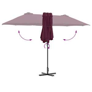 Zahradní slunečník Bordeaux červená 370 x 197 x 239 cm - obrázek 10