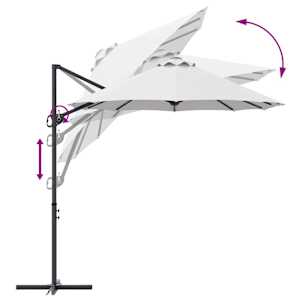 Slunečník Písková 372 x 198 x 243 cm Polyester a hliník - obrázek 11