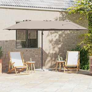 Senčnik Taupe 372 x 198 x 243 cm Poliester in aluminij