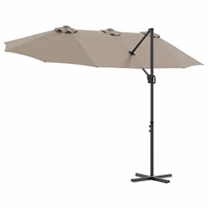 Slunečník Taupe 372 x 198 x 243 cm Polyester a hliník - obrázek 8
