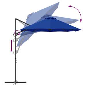 Slunečník 372 x 198 x 243 cm Polyester a hliník Azurblau - obrázek 11