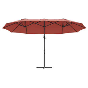 Slunečník Cihlová 372 x 198 x 243 cm Polyester a hliník - obrázek 5