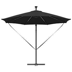 Slunečník 294 x 294 x 248 cm Polyester a hliník Černá - obrázek 6