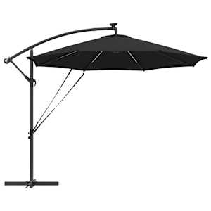 Slunečník 294 x 294 x 248 cm Polyester a hliník Černá - obrázek 7