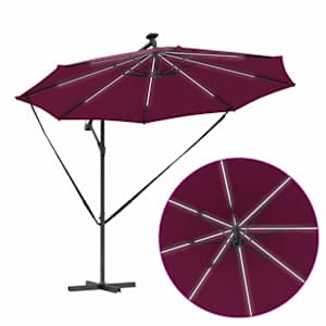 Slunečník Bordeaux červená 294 x 294 x 248 cm - obrázek 12