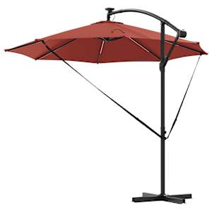 Slunečník Cihlová 294 x 294 x 248 cm Polyester a hliník - obrázek 8