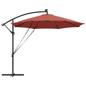 Slunečník Cihlová 294 x 294 x 248 cm Polyester a hliník - obrázek 7