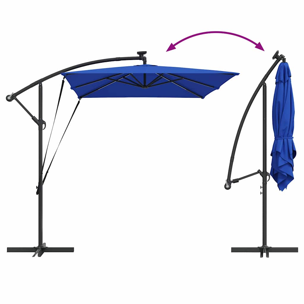 Cantilever Banana Parasol met slot Blauw 294 x 200 x 254 cm image 13
