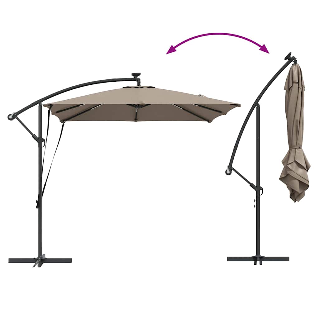 Cantilever Banana Parasol Taupe 249 x 249 x 250 cm image 13