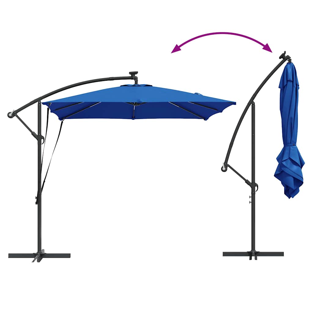 Cantilever Banana Parasol met slot Blauw 249 x 249 x 250 cm image 13
