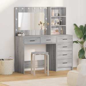 Toaletna mizica Svetlo siva 78,5 x 41 x 135 cm Konstruiran les