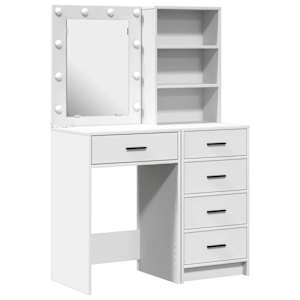 vidaXL Riietumislaud 2 tk Valge 50 x 41 x 135 cm Tehispuit